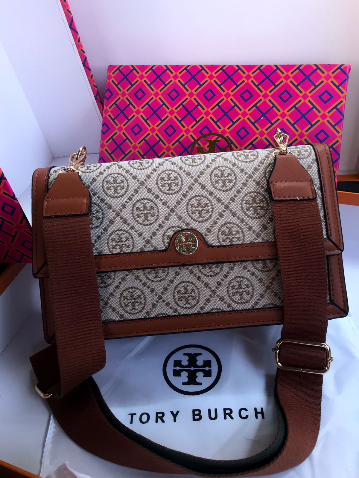 Brown and skin color purse