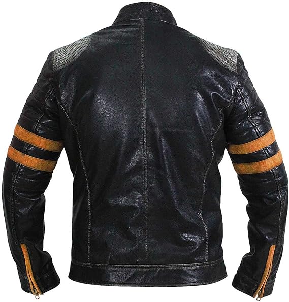 CHICAGO-FASHIONS Mens Vintage Cafe Racer Retro Motorcycle Distressed Biker Leather Jacket-3