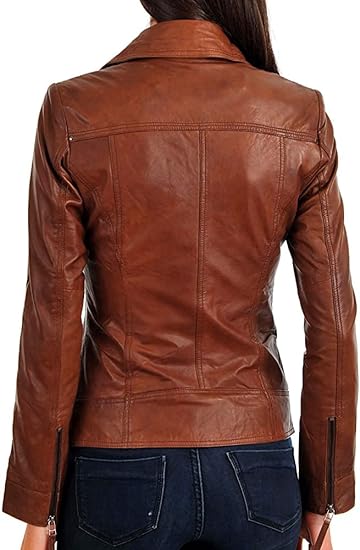 QAWACH Women Leather Jacket - Lambskin Winter Vintage Motorcycle Biker Jacket, Moto Riding & Racing Jackets2