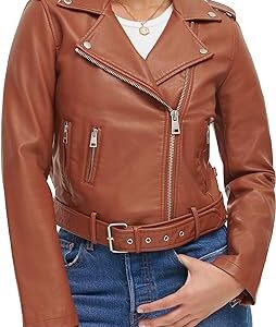 Levis-Womens-Faux-Leather-Belted-Motorcycle-Jacket-camel