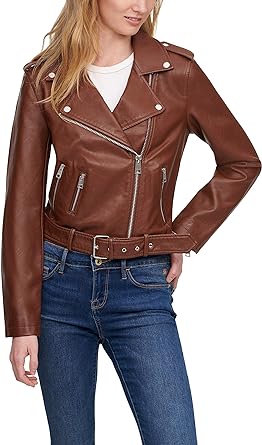 Levi's Women's Faux Leather Belted Motorcycle Jacket (Standard & Plus Sizes)11 Levis-Womens-Faux-Leather-Belted-Motorcycle-Jacket-dark-brown