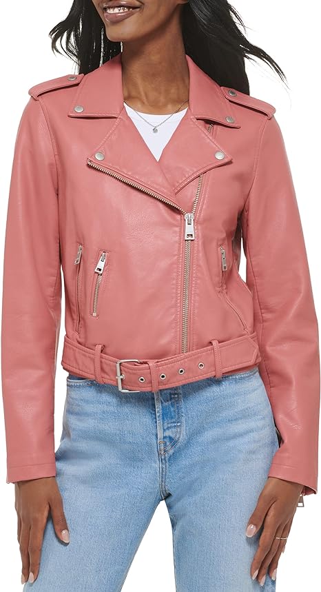 Levi's Women's Faux Leather Belted Motorcycle Jacket (Standard & Plus Sizes)41 Levis-Womens-Faux-Leather-Belted-Motorcycle-Jacket