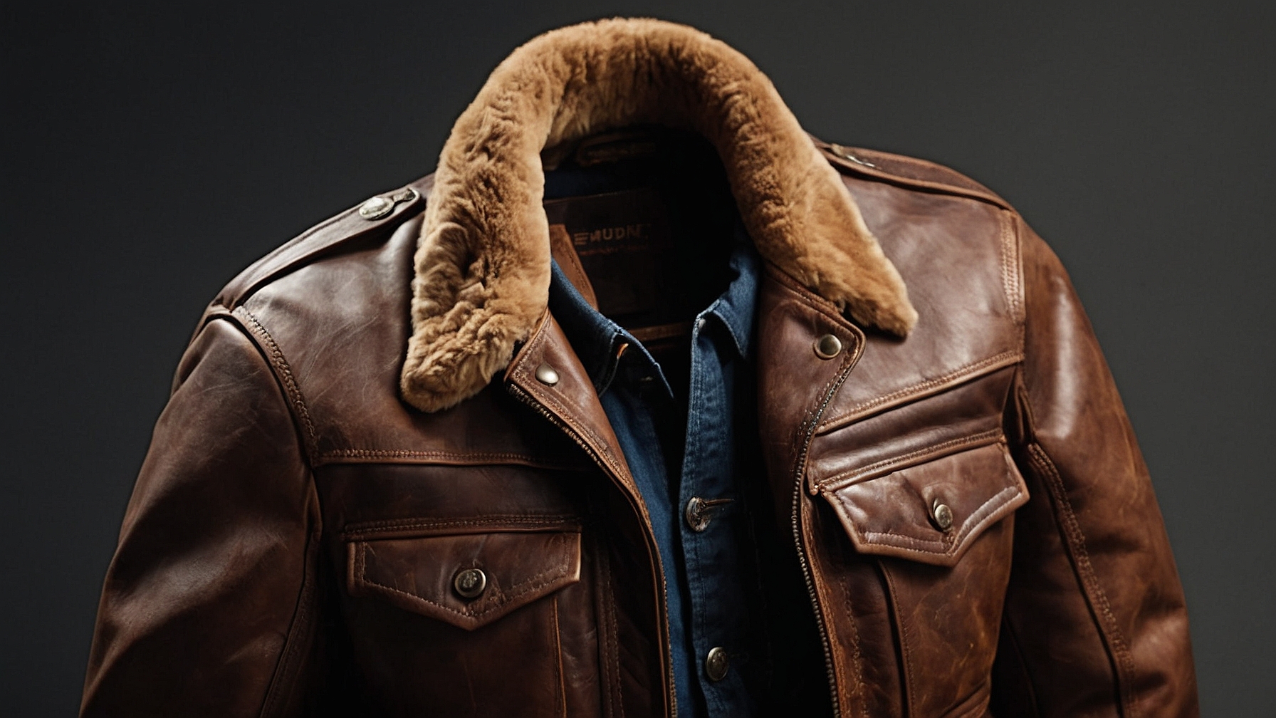 Default_Envision_a_rugged_brown_leather_jacket_reminiscent_of_0