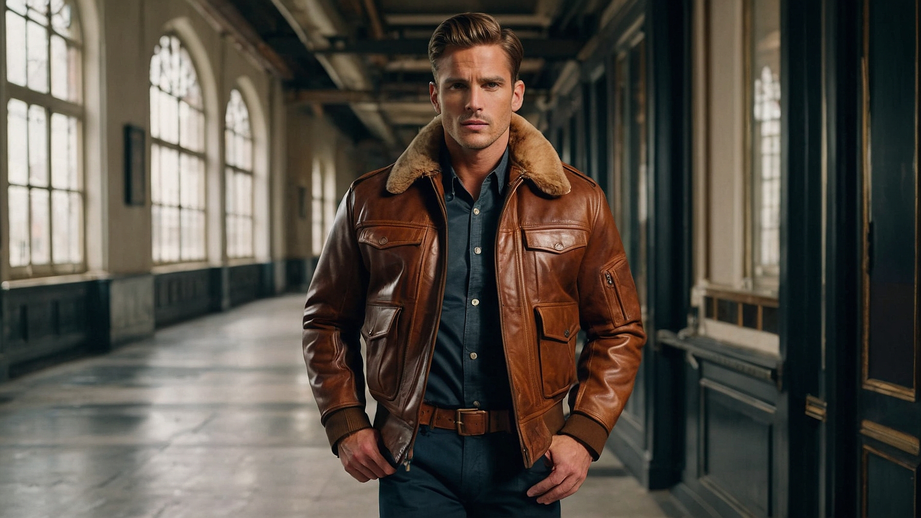 Default_Envision_a_rugged_brown_leather_jacket_reminiscent_of_2